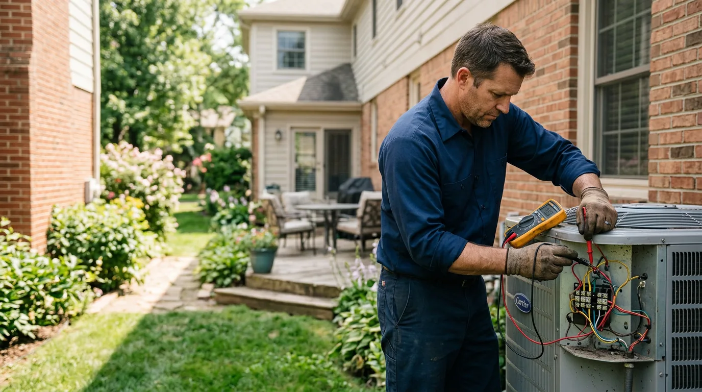 HVAC technician working near Lithopolis, OH